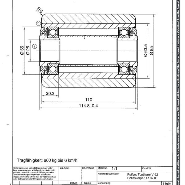 Wicke 140500 VN 85/110 /6K Load Roller