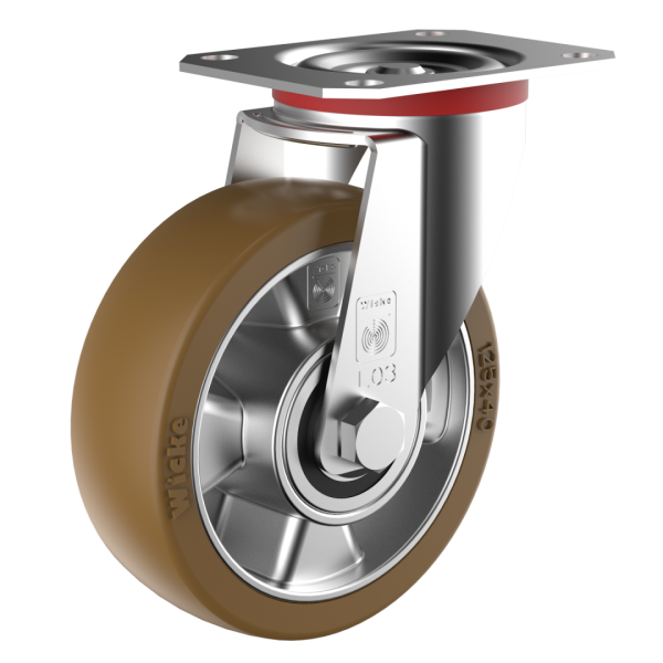 155152N Wicke Swivel Castor With Plate PE LL 03/125/40K