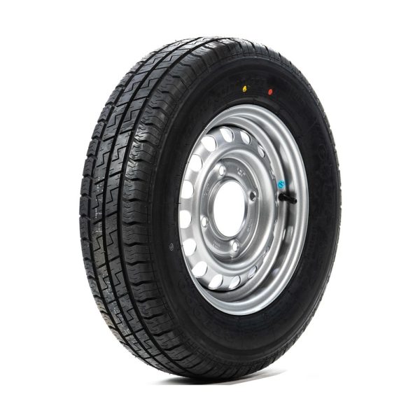 165 R13 4 x 139.7mm wheel and tyre assembly