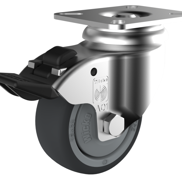 Swivel Castor With Plate and Brake EP LAR 01/ 75/30K-FSTF-FA