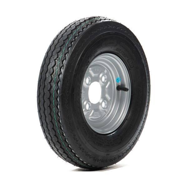 4.00 x 8, 4 stud, 100mm PCD wheel and tyre assembly